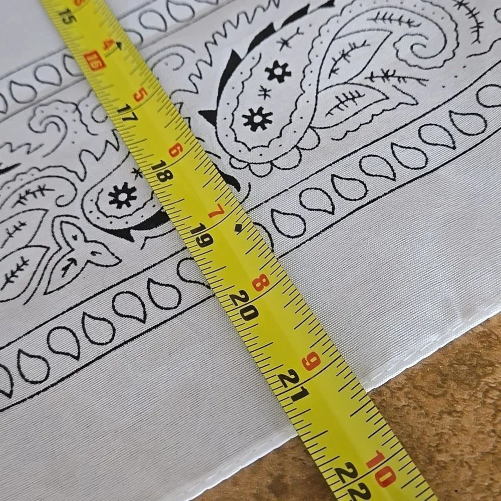 Handkerchief hanky Hair Skull Cap Tie Wrap New Print Pattern White Black